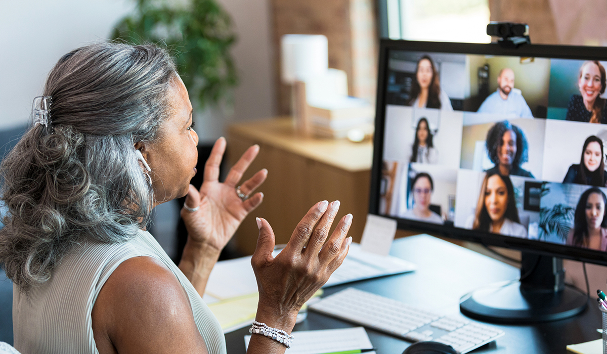 woman on zoom meeting