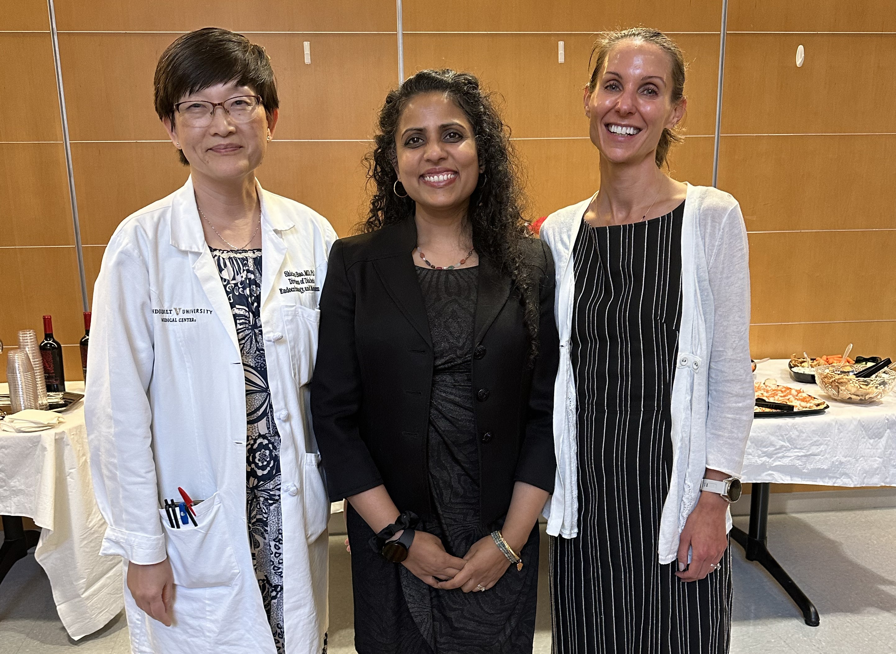 Drs. Shichun Bao, Gitanjali Srivastava, and Lindsay A. Bischoff celebrate recent promotions at VUMC