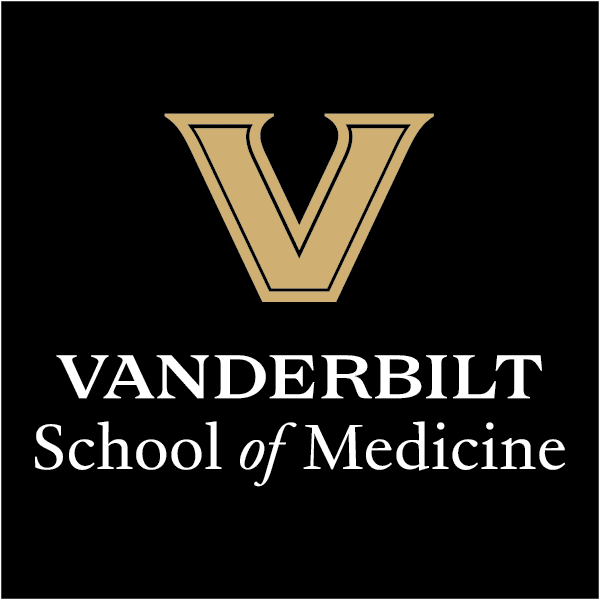 Vanderbilt University School of Medicine gold V logo on black background